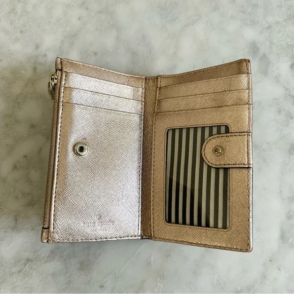 Kate Spade Spencer Metallic Small Slim Bifold Wallet - Picture 3 of 6